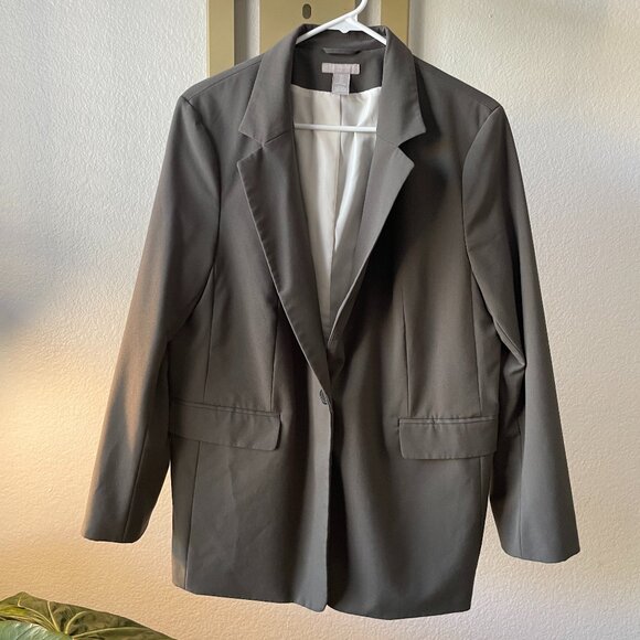 Women’s H&M Charcoal Gray Blazer – Size L - Picture 1 of 5